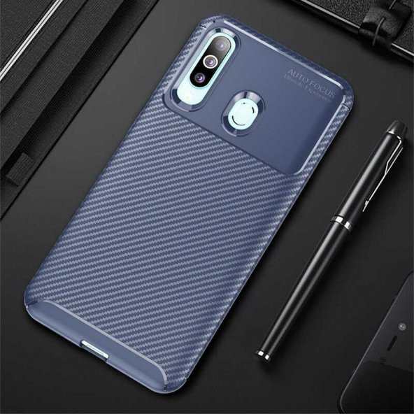 Samsung Galaxy A20S Kılıf Focus Karbon Kamera Korumalı Silikon Kılıf ürün görseli 1