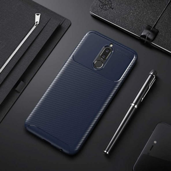 Huawei Mate 10 Lite Kılıf Focus Karbon Kamera Korumalı Silikon Kılıf ürün görseli 1