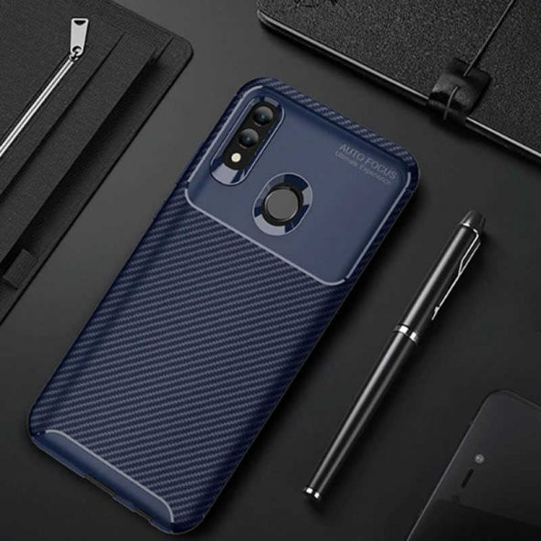 Huawei P Smart 2019 Kılıf Focus Karbon Kamera Korumalı Silikon Kılıf ürün görseli 1