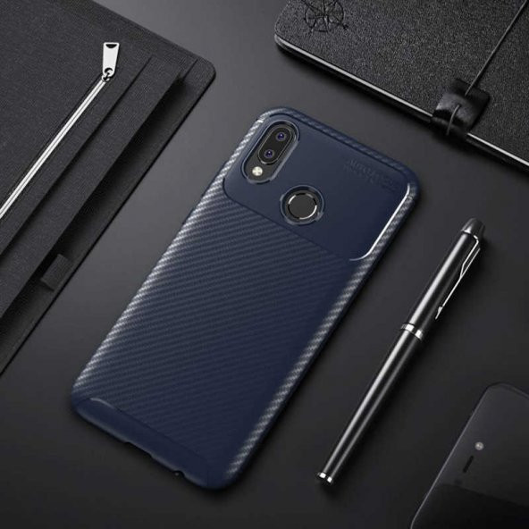 Huawei P20 Lite Kılıf Focus Karbon Kamera Korumalı Silikon Kılıf ürün görseli 1