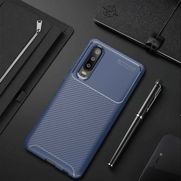 Huawei P30 Kılıf Focus Karbon Kamera Korumalı Silikon Kılıf ürün görseli 1