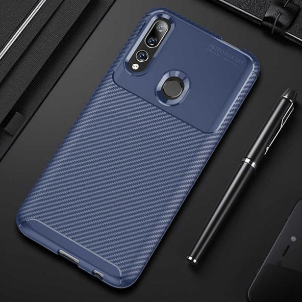 Huawei Y9 Prime 2019 Kılıf Focus Karbon Kamera Korumalı Silikon Kılıf ürün görseli 1