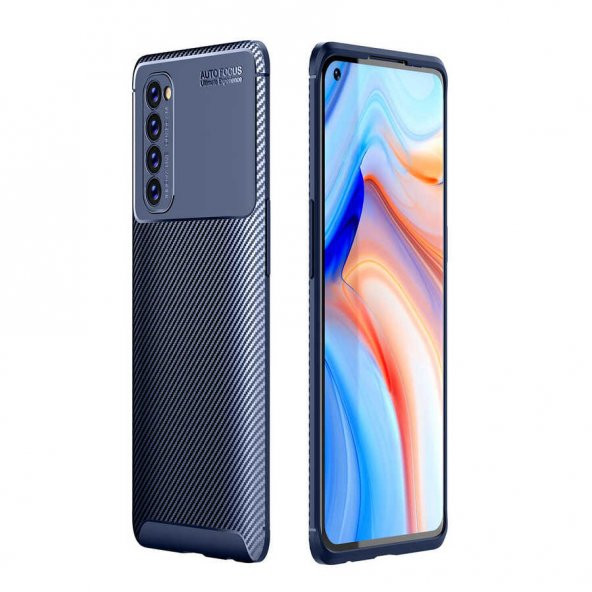 Oppo Reno 4 Pro 4G Kılıf Focus Karbon Kamera Korumalı Silikon Kılıf ürün görseli 1