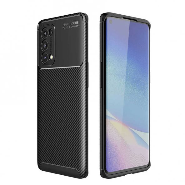 Oppo Reno 5 5G Kılıf Focus Karbon Kamera Korumalı Silikon Kılıf ürün görseli 1