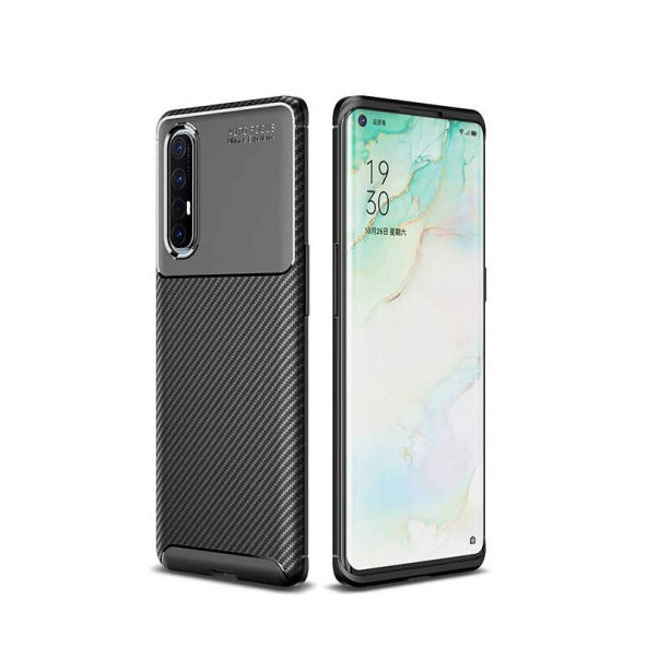 Oppo Reno 3 Pro 5G Kılıf Focus Karbon Kamera Korumalı Silikon Kılıf ürün görseli 1