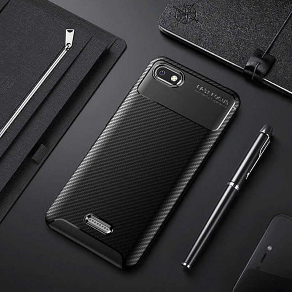 Xiaomi Redmi 5 Plus Kılıf Focus Karbon Kamera Korumalı Silikon Kılıf ürün görseli 1