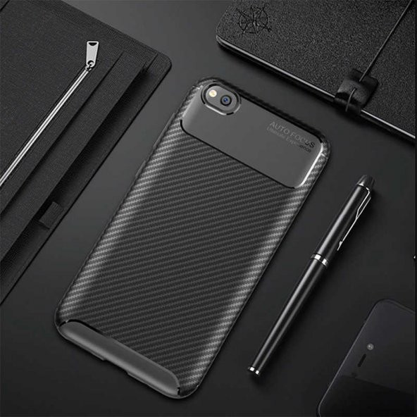 Xiaomi Redmi Go Kılıf Focus Karbon Kamera Korumalı Silikon Kılıf ürün görseli 1
