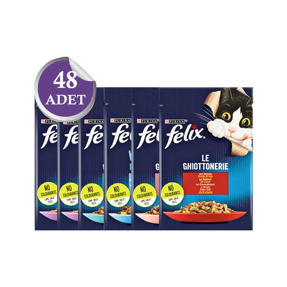 Felix Karışık Paket Pouch Kedi Konservesi 48 x 85 gr ürün görseli 1