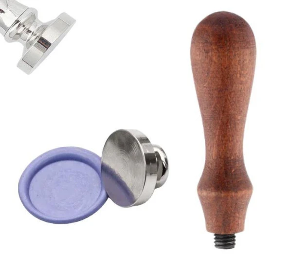 Boş Mum Mühür Gümüş Damga Kafası Yuvarlak 30mm Bronz ürün görseli 1
