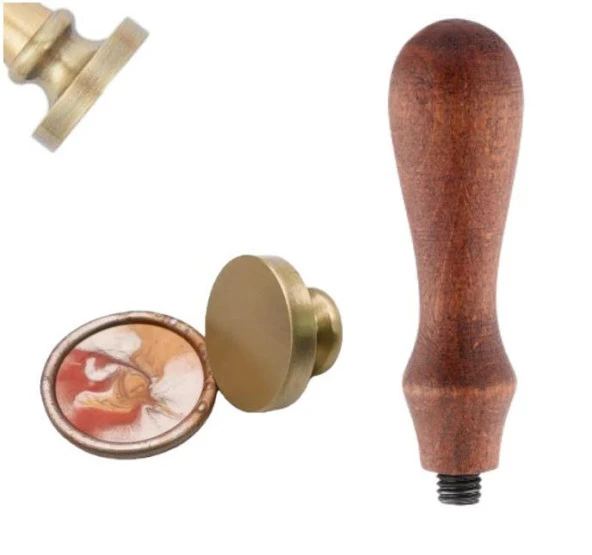 Boş Mum Mühür Bronz Damga Kafası Yuvarlak 30mm Bronz ürün görseli 1