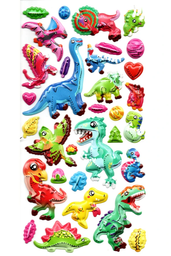 Sticker Kabartmalı Stiker Defter, Planlayıcı Etiket (limlra-029) - 17X9 cm - Dinazorlar ürün görseli 1