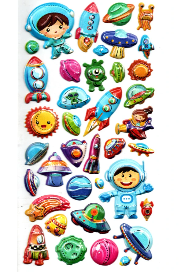 Sticker Kabartmalı Stiker Defter, Planlayıcı Etiket (limlra-025) - 17X9 cm - Uzay, Astronot ürün görseli 1