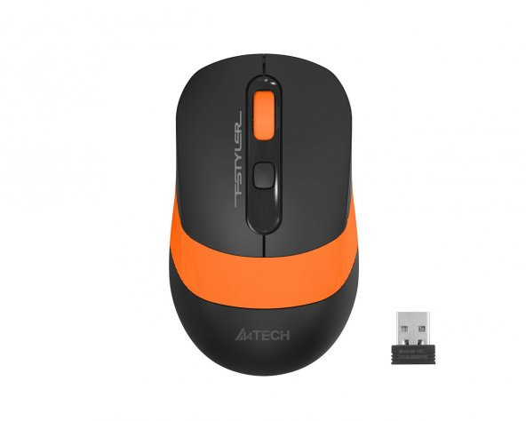 A4-TECH FG10 Siyah/Turuncu Optik Nano Kablosuz Mouse-2000 DPI FG10/TURUNCU ürün görseli 1
