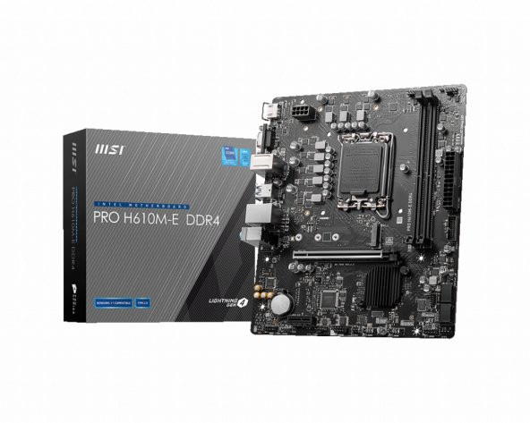 MB PRO H610M-E DDR4 SOKET 1700 DDR4 3200 (OC) HDMI VGA M.2 USB3.2 1x1G LAN mATX ürün görseli 1