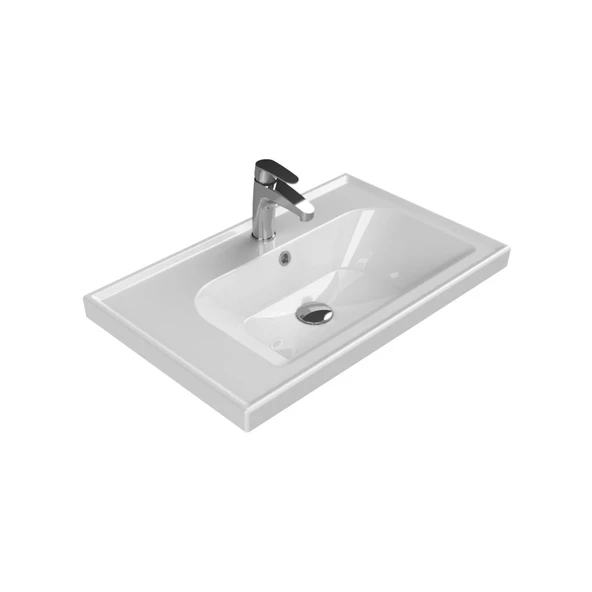 Turkuaz Cerastyle Frame Etajer Uyumlu Beyaz Lavabo 70x45 Cm 031100-u ürün görseli 1