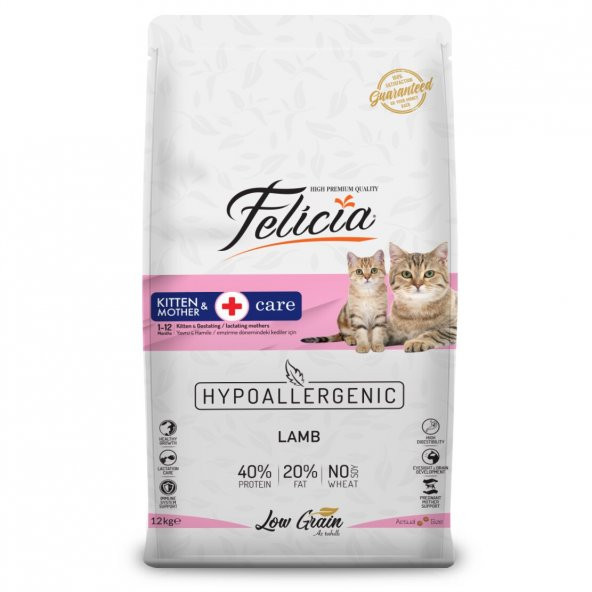 Felicia Kitten & Mother Kuzu Etli Düşük Tahıllı Yavru Kedi Maması 12 KG ürün görseli 1