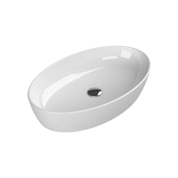 Turkuaz Cerastyle One Tezgâh Üstü Batarya Deliksiz Çanak Beyaz Lavabo 67x42 Cm 76200 ürün görseli 1