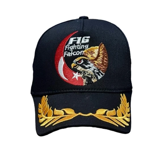 F16 FIGHTING FALCON SİYAH DEFNE DALI İŞLEMELİ NO:2 - Resim 2