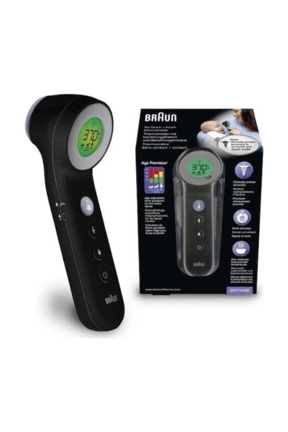 BRAUN BNT 400 Temassız Ateş Ölçer Siyah ürün görseli 1