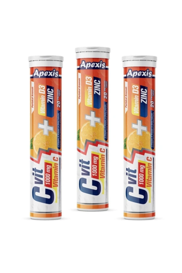 Apexis C Vit 1000 Mg C Vitamini 3X20'li Tablet ürün görseli 1