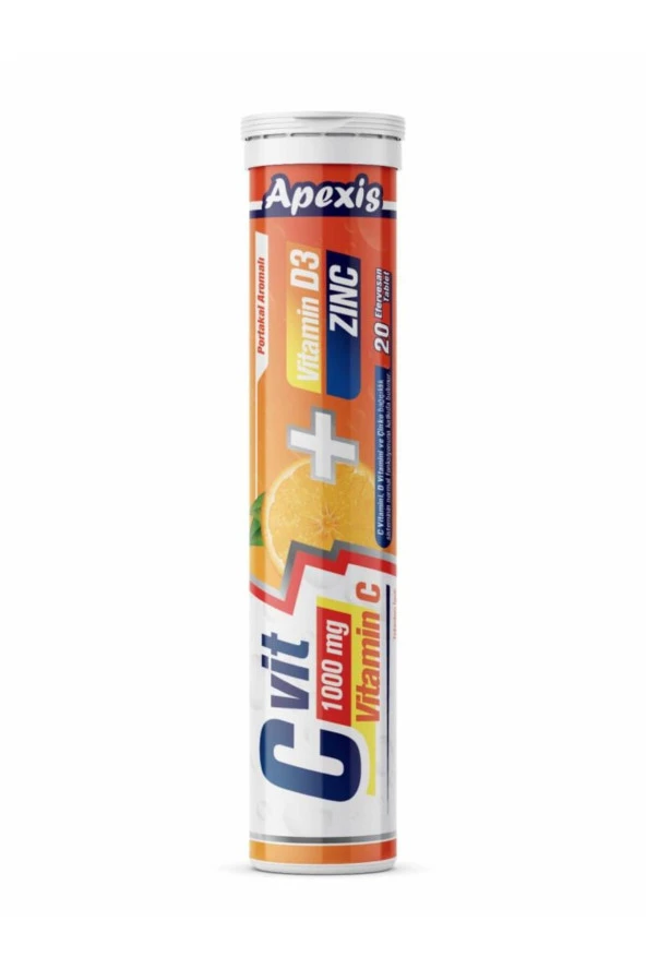 APEXİS C Vit 1000 Mg D3 Zinc 20 Efervesan Tablet ürün görseli 1