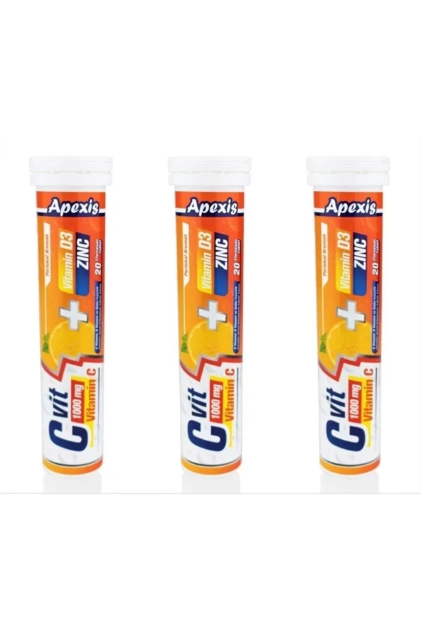 APEXİS C Vitamini 1000 Mg+d3+zınc 3x20 Tablet ürün görseli 1