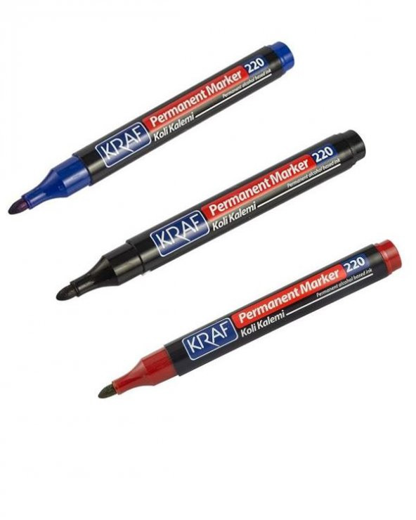 Kraf Permanent Marker Koli Kalemi 3lü Set 220 ürün görseli 1
