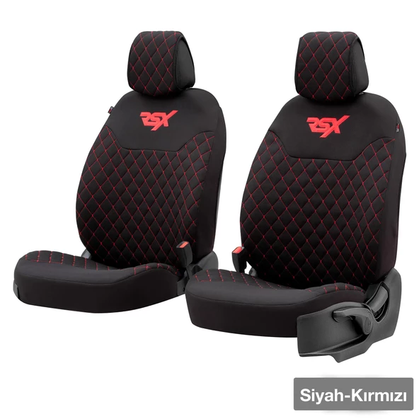 Otom Rsx Sport Koruyucu Oto Koltuk Minderi 2li Set  Siyah-Kırmızı ürün görseli 1