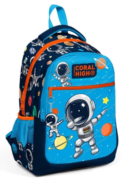 Coral High Üç Gözlü Erkek Çocuk İlk ve Orta Okul Çantası - Lacivert Mavi Astronot ürün görseli 1