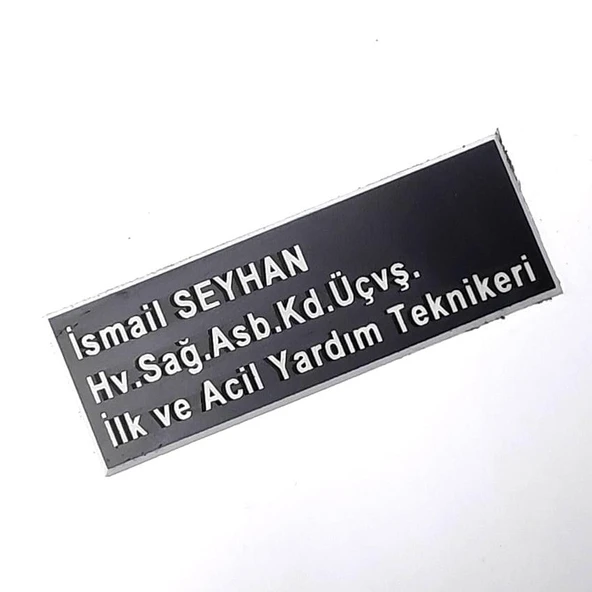 Pleksi Yaka İsimliği - Mıknatıslı - Sağlık Personeli İsimliği ürün görseli 1