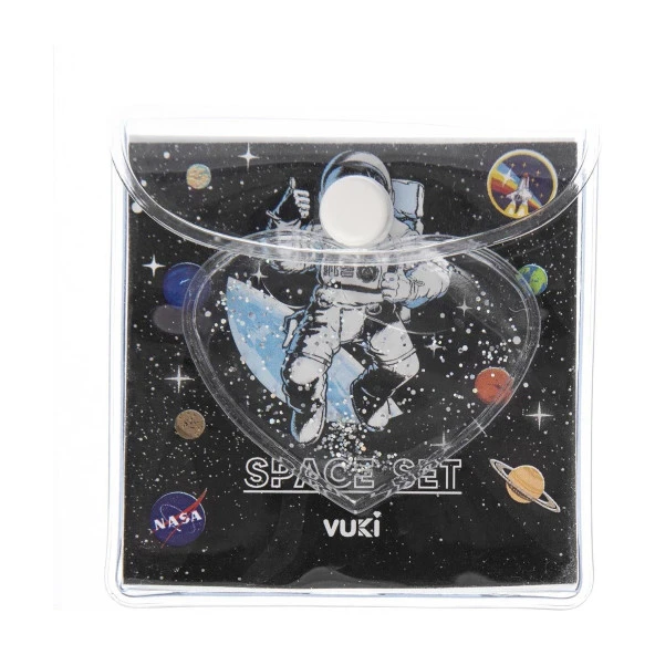 Vuki Küp Bloknot Simli Sulu 6.3 x 6.3 Cm Astronot Desenli Sulu ve Simli Küp Bloknot ürün görseli 1