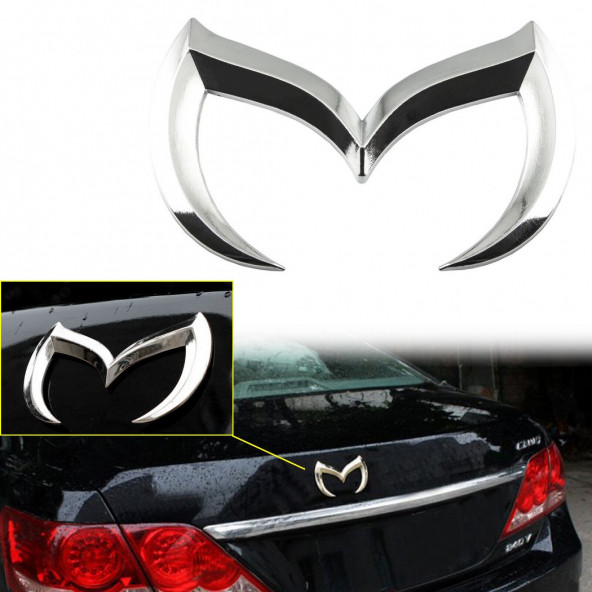 Mazda Batman 2 3 5 6 CX Miata Krom Metal 3M 3D Bagaj Logo ürün görseli 1
