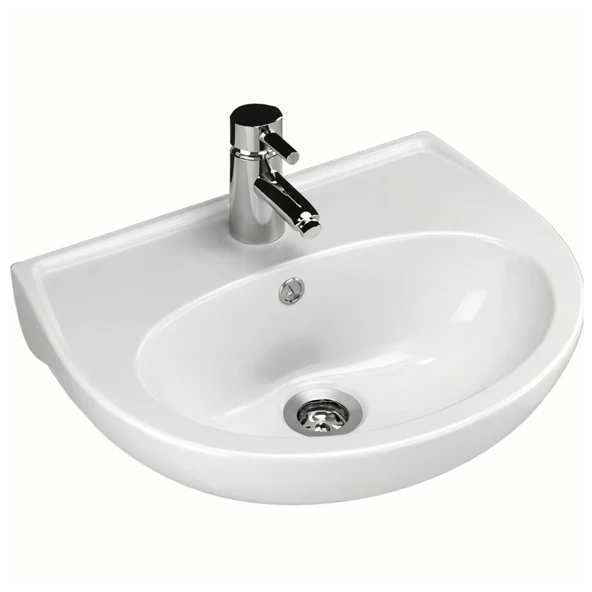 Turavit Oval Batarya Delikli Beyaz Lavabo 40x50 Cm 5009 ürün görseli 1
