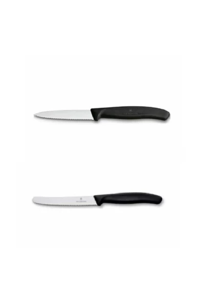 8cm Tırtıklı Soyma Bıçağı Siyah & Domates Bıçağı 11 cm Siyah ürün görseli 1