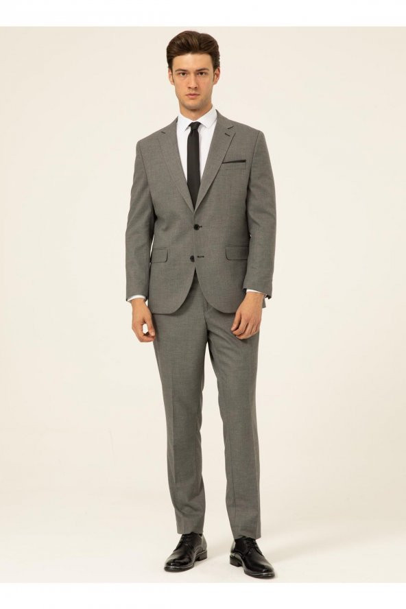 Normal Bel Slim Fit Açık Gri Erkek Takım Elbise Tk1020200161 ürün görseli 1