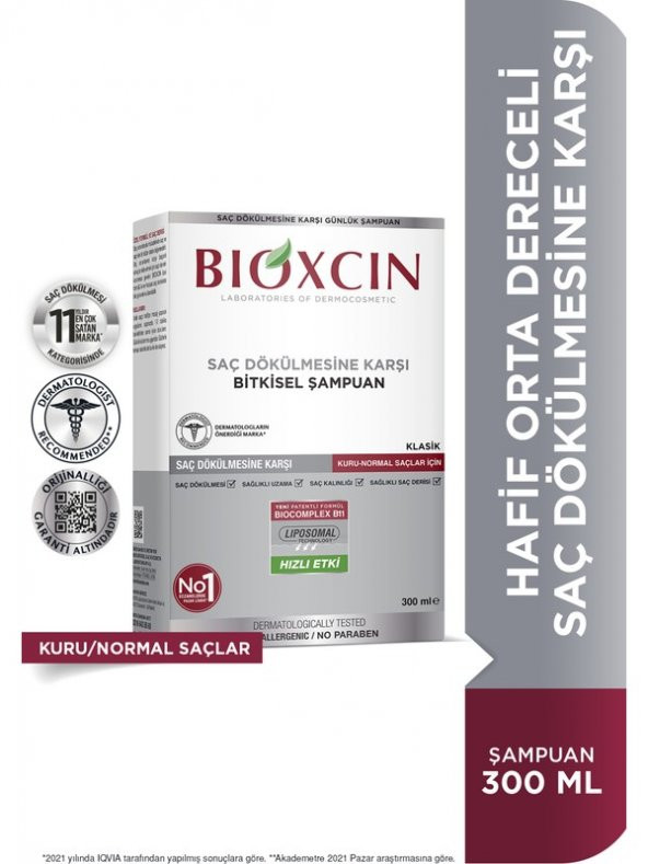 Bioxcin Genesis Kuru ve Normal Saçlar İçin Dökülme Karşıtı Şampuan 300 ml ürün görseli 1