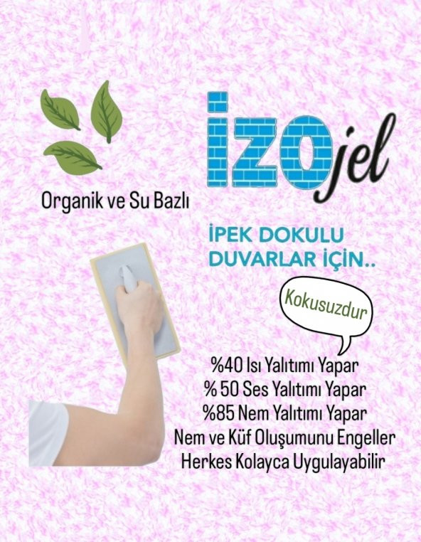 Organik İpek Sıva - Dekoratif Yalıtım Sıvası - Ses & Isı & Nem Yalıtımı  - İZO-069  - 4 m2 ürün görseli 1