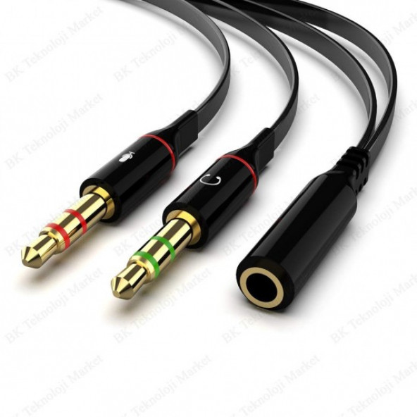 Kulaklık Mikrofon Birleştirici Kablo 3.5mm ürün görseli 1