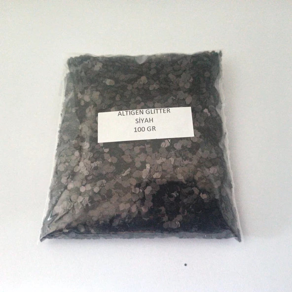 GLİTTER ALTIGEN EPOKSİ SÜSLEME PULU NAİL ART MAKYAJ SİM SİYAH 100 GR ürün görseli 1
