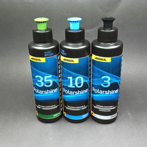 PASTA CİLA SETİ EPOKSİ PARLATMA POLİSAJ SETİ 35 10 VE 3 BİTİRME PASTASI  250 ML X 3 ADET (750 ML) ürün görseli 1