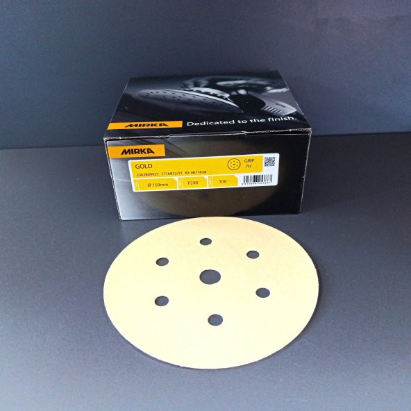MIRKA ZIMPARA EPOKSİ REÇİNE TEKNE MOBİLYA GOLD SERİSİ 240 KUM CIRTLI 150 MM  100 ADET ürün görseli 1