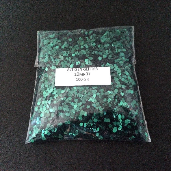 GLİTTER ALTIGEN EPOKSİ SÜSLEME PULU NAİL ART MAKYAJ SİM ZÜMRÜT YEŞİLİ 100 GR ürün görseli 1