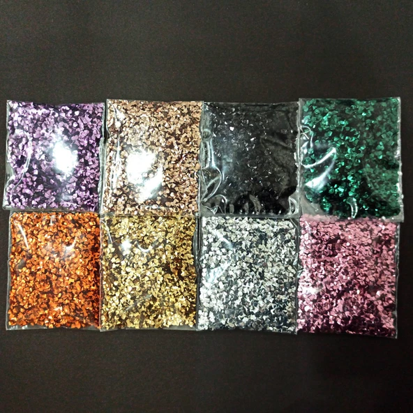 GLİTTER ELMAS MODEL EPOKSİ  REÇİNE SÜSLEME PULU NAİL ART MAKYAJ SİM SET 15 GRAM x 8 RENK 120 GRAM ürün görseli 1