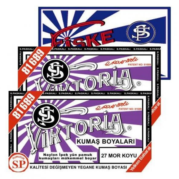 Viktoria Kumaş Boyası 27 Mor Koyu 2Pk+Fiske Sabitleme 1Pk ürün görseli 1