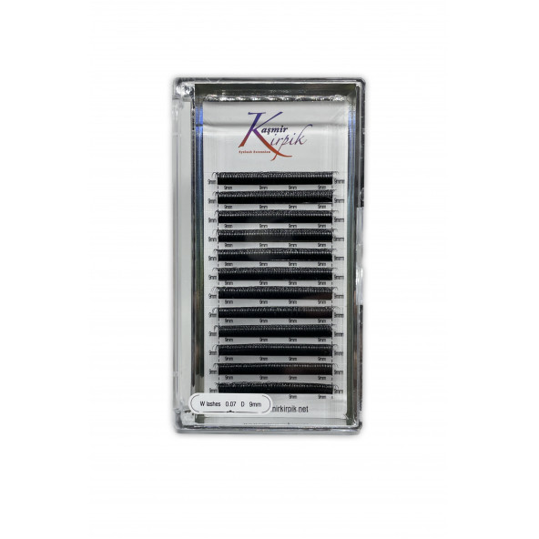 Kaşmir W Kirpik 0.07 mm D kıvrım 9 mm kutu ürün görseli 1