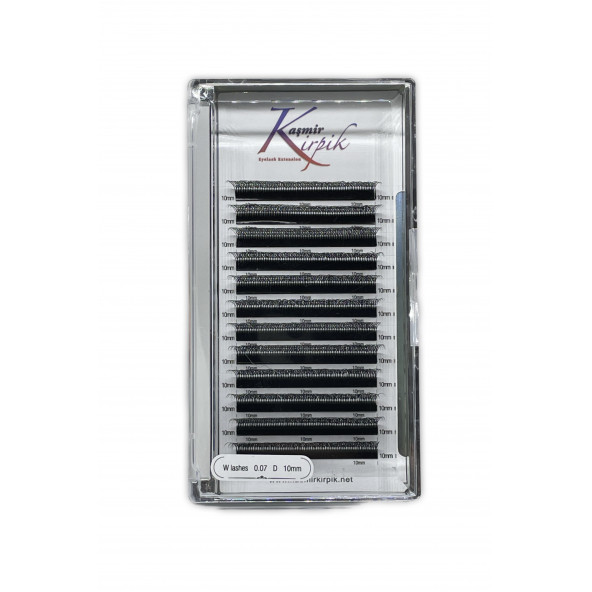 Kaşmir W Kirpik 0.07 mm D kıvrım 10 mm kutu ürün görseli 1