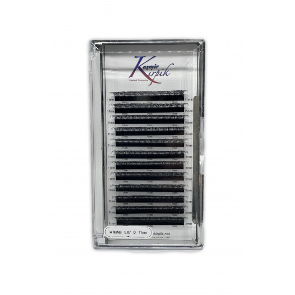 Kaşmir W Kirpik 0.07 mm D kıvrım 11 mm kutu ürün görseli 1