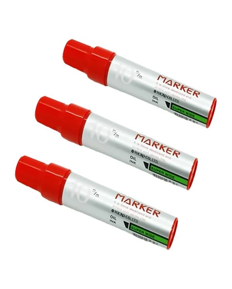 Micro Markör Kalem Kırmızı 3lü 10MM ürün görseli 1
