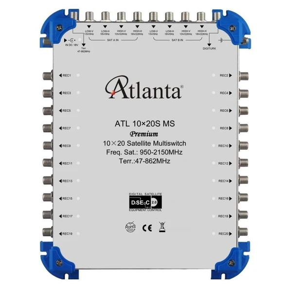 Atlanta 10/20 10x20 Santral Merkezi Sistem Multiswitch ( Sonlu ) + Adaptör ürün görseli 1