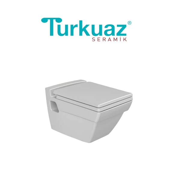 Turkuaz Mona Kanallı Beyaz Asma Klozet SET006003, Turkuaz Mona Duroplast Yavaş Kapak ürün görseli 1
